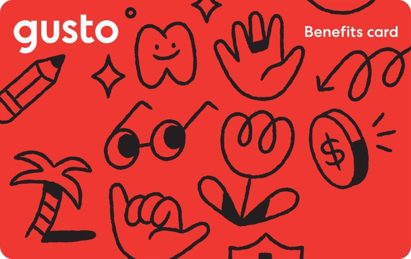 Gusto Benefits card art